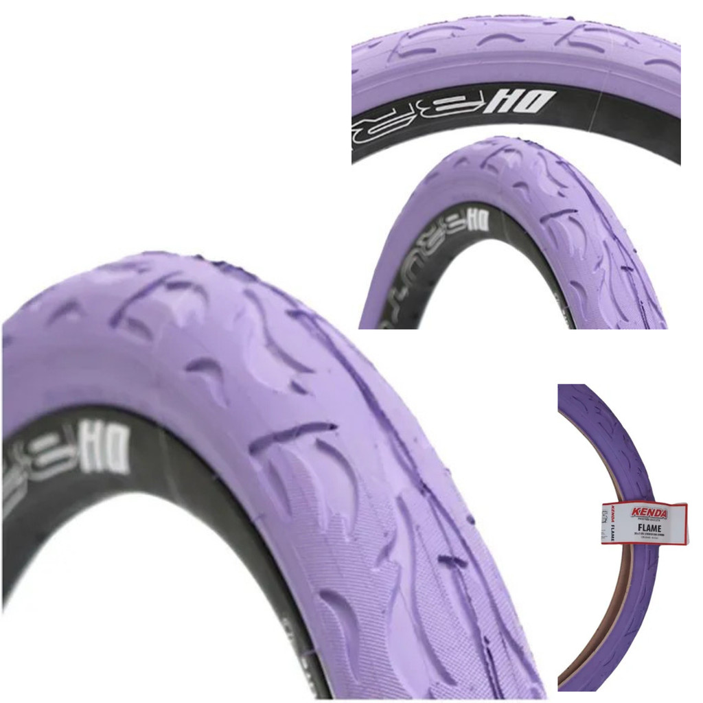 Pneu Bicicleta Aro 26 Kenda Flame Roxo Slick 26x2.125