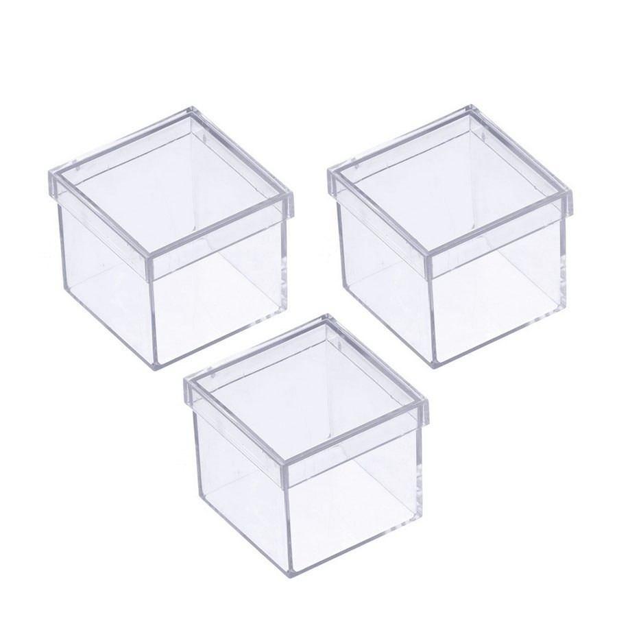 KIT 10 Caixinha acrílica 5x5 para lembrancinhas de festa doces organizador transparente artesanato