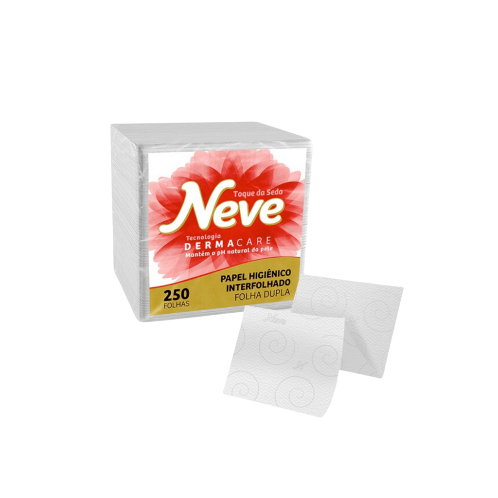 Papel Higiênico Interfolhado Folha Dupla com 250 unidades Neve - Home & Living