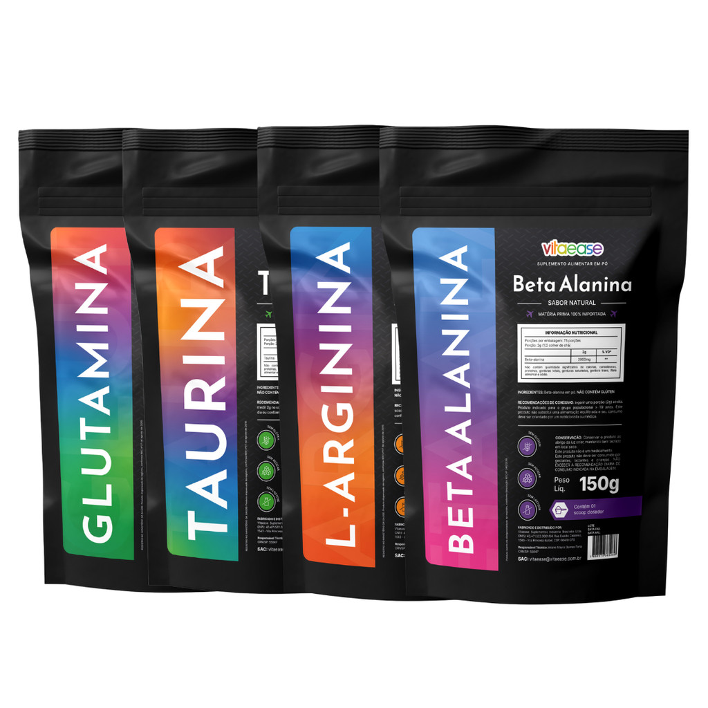 vitaease - Glutamina L-Arginina Beta-Alanina Taurina | 150g