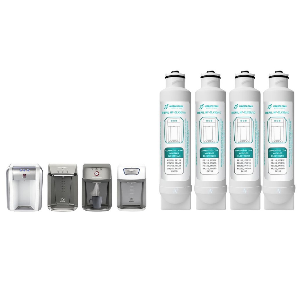 Kit 04 Refis Compatível Electrolux Purificador Pe11b Pe11x em Oferta na Shopee