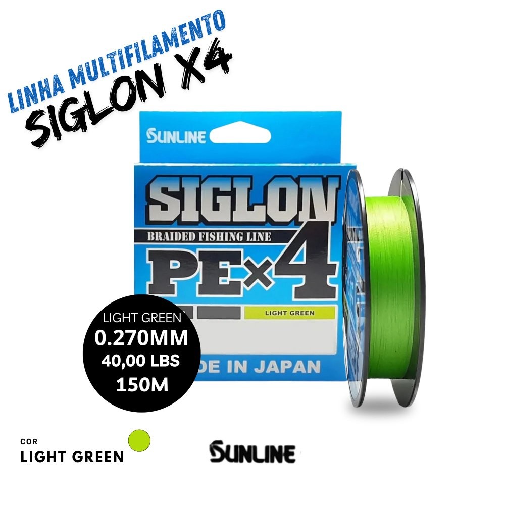 Linha Multifilamento SunLine Siglon 4x Light Green - 150m 0.27mm | 40lb