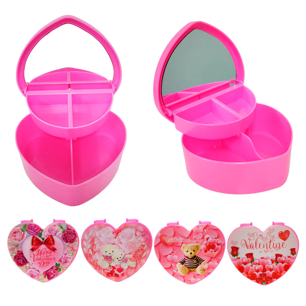 Porta Joias Coração Para Dia dos Namorados Rosa Sortido