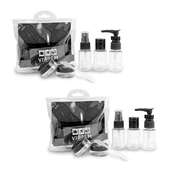 2 Kit de Frascos p/ Viagem de 7 Peças - Jacki Design em Oferta na Shopee