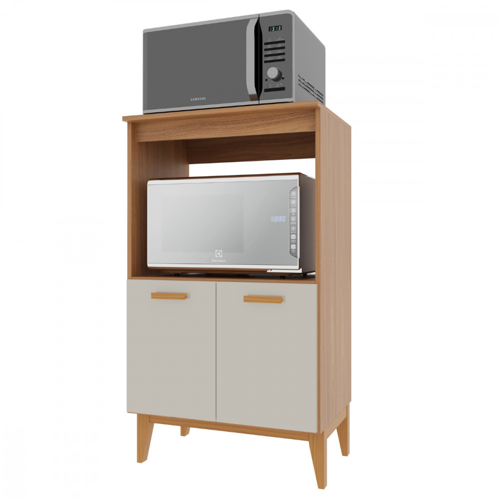 Balcão Multiuso Faro 2 Portas Freijo com Off White Indekes em Oferta na Shopee