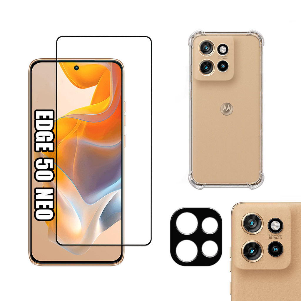 KIT Para Motorola Edge 50 Neo  - Película de Vidro 3D - Capa - Câmera em Oferta na Shopee