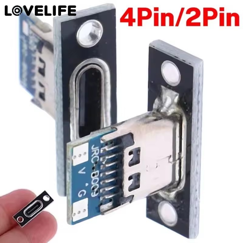 Conector De Porta De Carregamento Fêmea Tipo C De Resina Durável-Tamanho Compacto De 20 * 14 * 6.5 Mm , Opções De 2 Pino