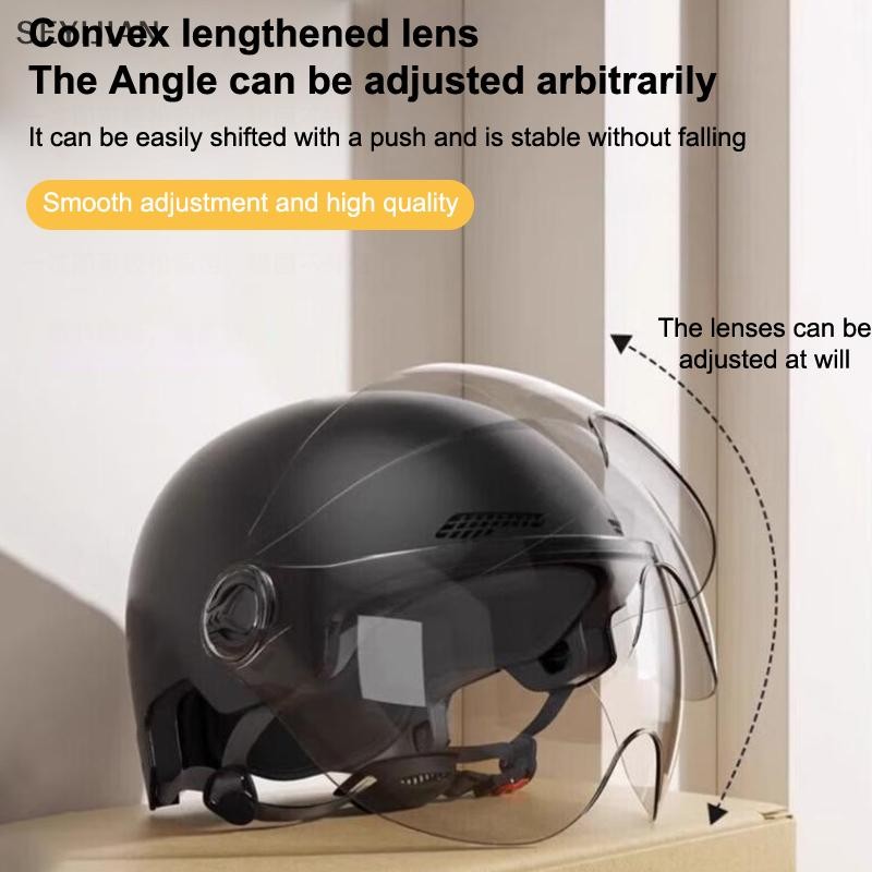 [EYS] Capacete De Segurança Masculino E Feminino Adulto Crianças Desenho Animado Motocicleta Elétrica Meio Com Óculos BR