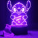 Luminária Led De Mesa Infantil Stitch Abajur Desenho Colorido P/ Criança Filha Quarto Casal Luz 3d