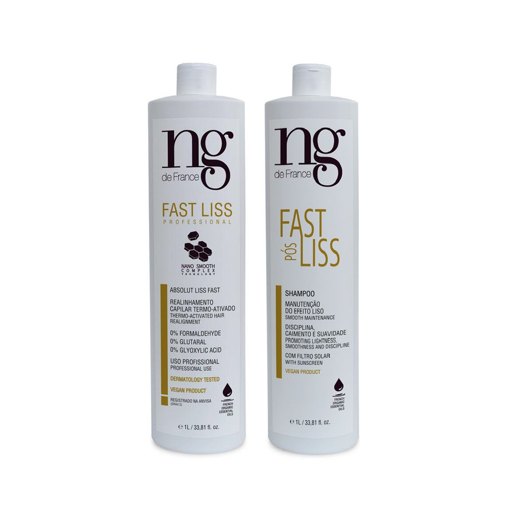 Ng De France Fast Liss Selagem 1L + Shampoo Pós Fast Liss 1L