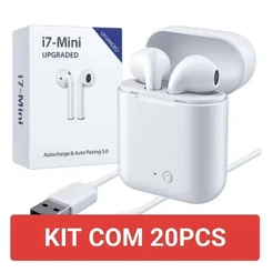 Kit 5 10 e 20 Fone de Ouvido Bluetooth I7-Mini Branco - Altomex
