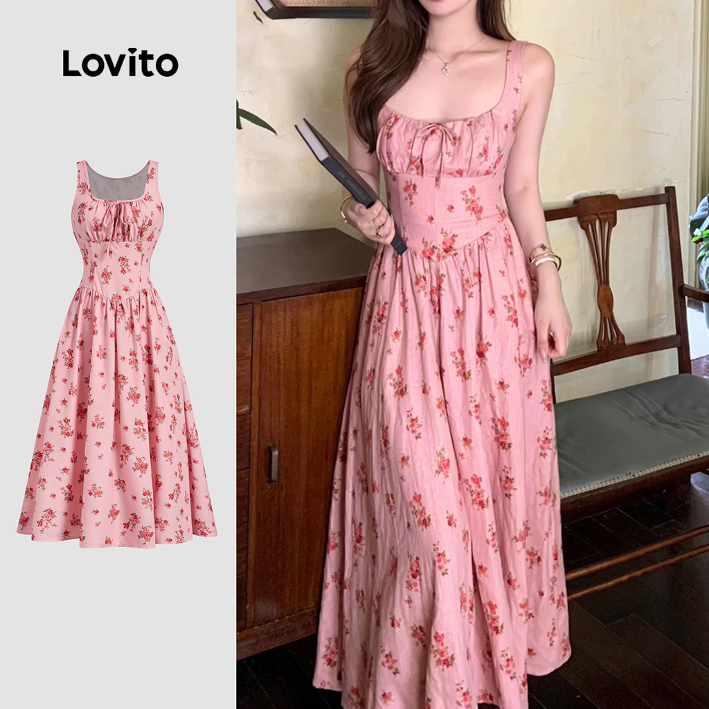 Lovito Vestido Boho com Laço Toque Suave Ao Toque Vestido para Primavera/verão para mulheres L138ED375 em Oferta na Shopee