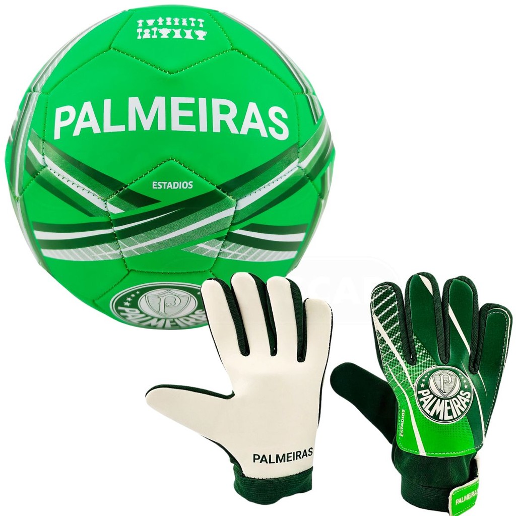 Kit Bola + Luva De Goleiro Infantil Oficial Palmeiras - Alta Qualidade