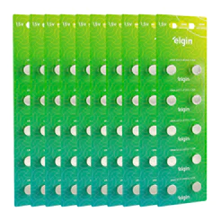 Kit 100 Bateria Pilha Alcalina Lr44 1,5V Relógio Elgin