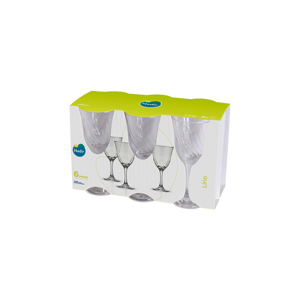 Jogo de Taças para Água Nadir Lírio 365ml 6 Peças - Home & Living