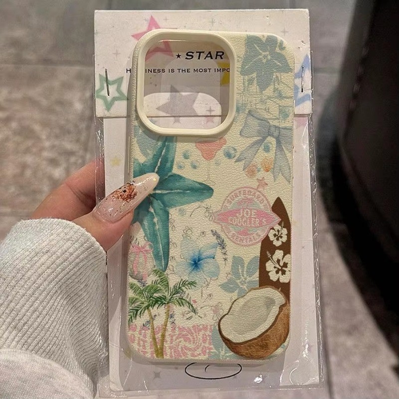 Fresco Estrela Do Mar Coco Caso De Telefone Para Samsung S23 FE S24 S25 Ultra S23 S22 S21 Plus A55 A34 A35 A52 A15 A54 A