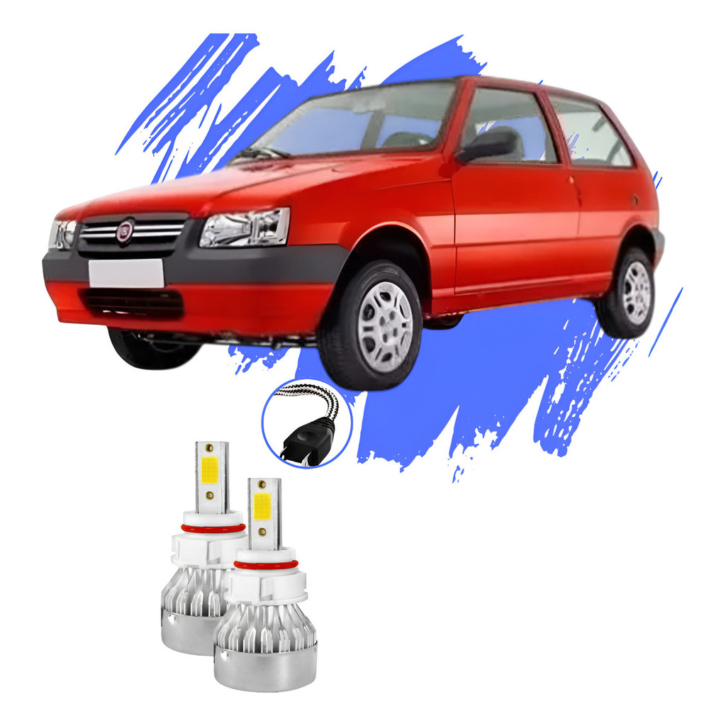 Lâmpada Led Fiat Uno 1990 A 2013 Kit H4 V10 - Efeito Xênon em Oferta na Shopee