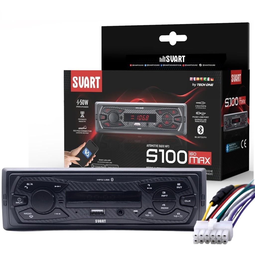 Radio Mp3 Player Com Bluetooth/usb/rca S100 50w Tech One
