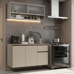 Armário de Cozinha Compacta 120 cm Suspensa Nice Madesa 04