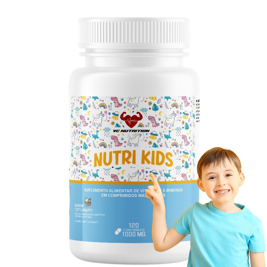 Vitamina infantil mastigável 120 comprimidos  1000 mg  sabor tutti frutti