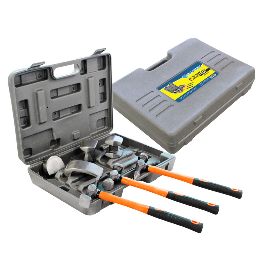 Martelo e Tasso Maleta com 7 Peças em Aço e PU Bremen em Oferta na Shopee