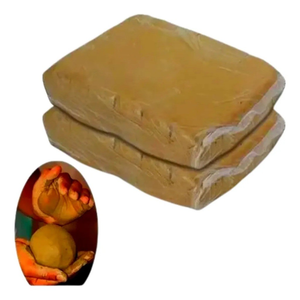 3 Pacotes De Argila Natural Atividade Escolar Artesanato 800g Para Modelar