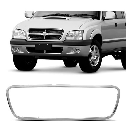 Friso Grade Parachoque Dianteiro S10 2001 Até 2005 Cromado em Oferta na Shopee