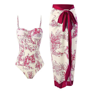 2 Peças Conjunto Praia Feminino Biquíni Maiô com Estampado Floral e Bojo Confortável Moda Verão Praia Piscina em Oferta na Shopee