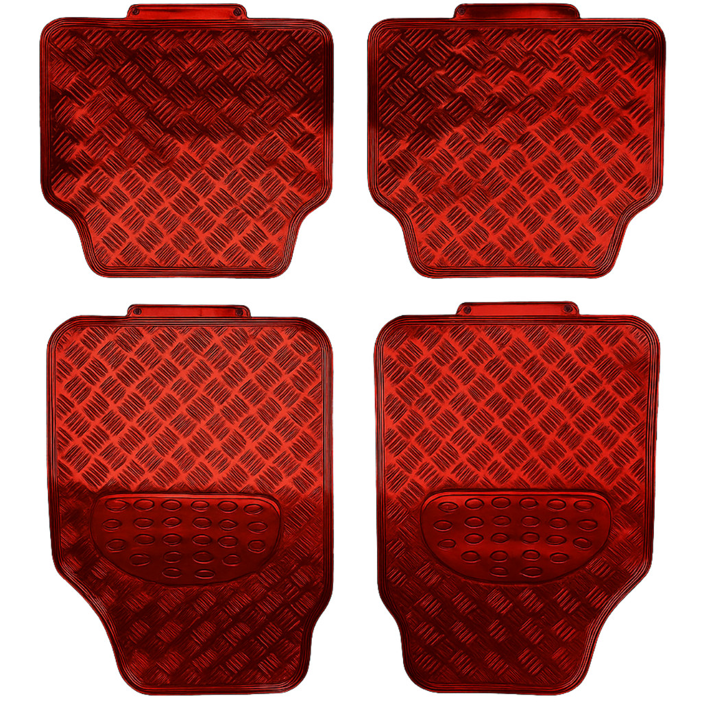 Jogo de Tapete Automotivo Vermelho Metálico Esportivo Para Carros em Oferta na Shopee