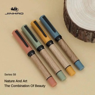 Jinhao Caneta Tinteiro De Madeira Série 58 , Elegante , Luxuosa , Escrita , Caligrafia , F EF , Nib , Material Escolar D em Oferta na Shopee