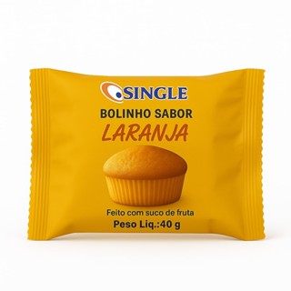 Bolinho de Laranja - Caixa com 80 unidades de 40g -  Mini bolo - Marca Single - Cupcake - Muffins em Oferta na Shopee