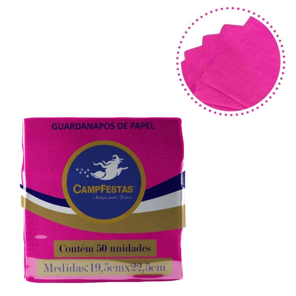300 GUARDANAPOS PINK FESTA 19,5 X 22,5 CAMPFESTA em Oferta na Shopee