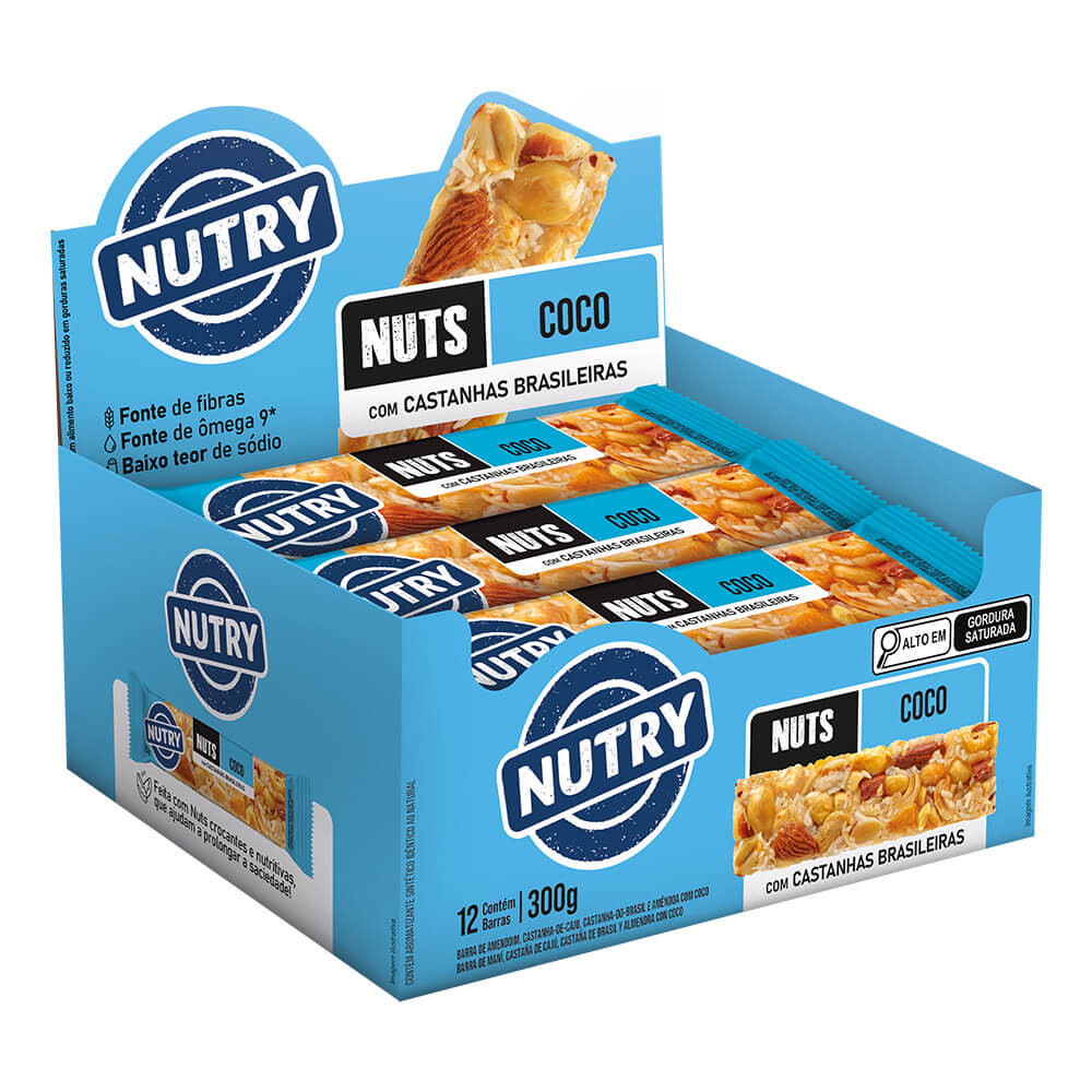 Barra Nuts Coco Nutry Com 12 Unidades De 25g em Oferta na Shopee