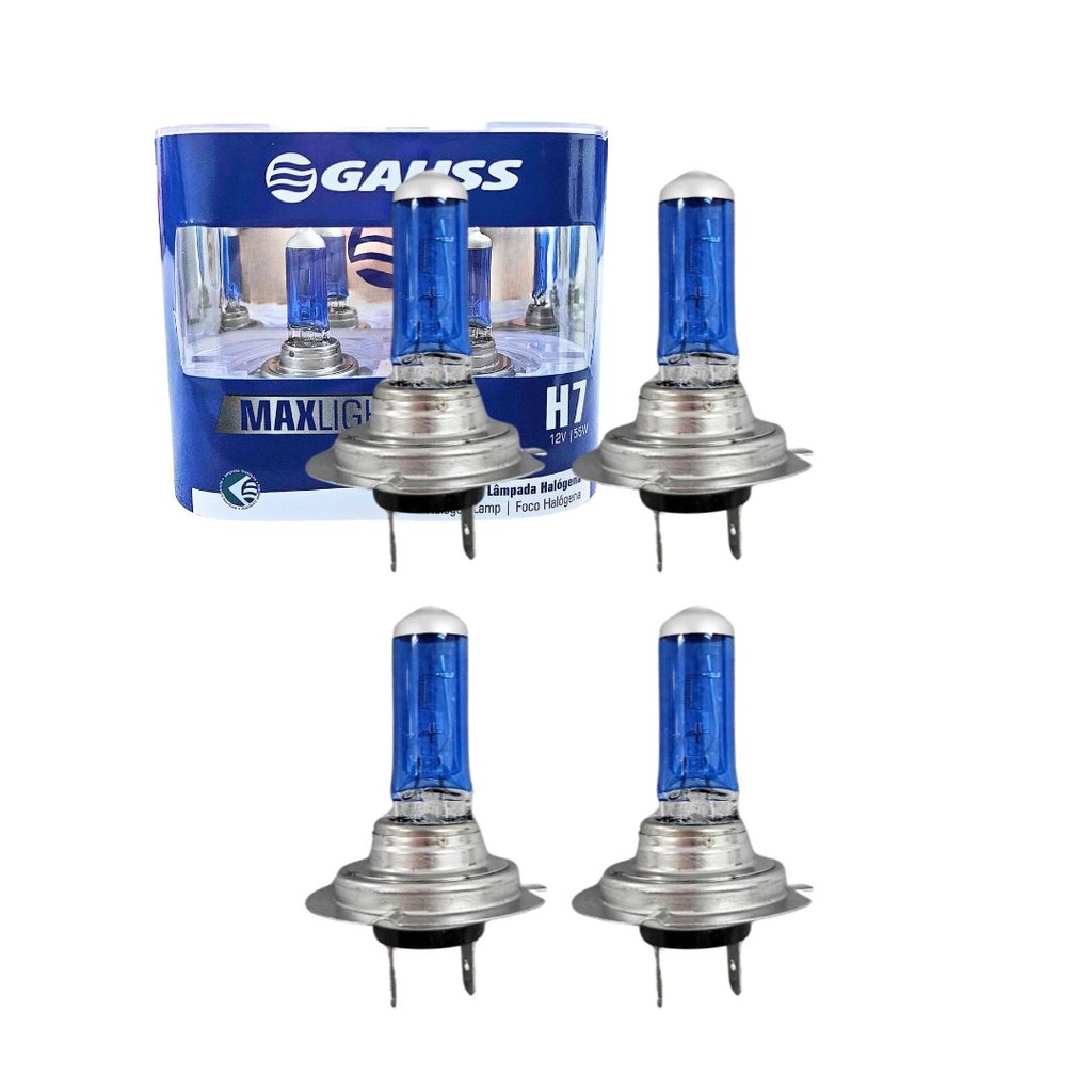 Par Lâmpada H7 Super Brancas Lampada Farol Super Branca H7 12v 55w GAUSS GL61H7