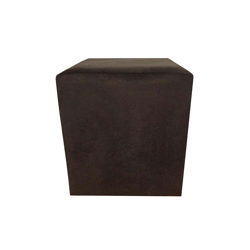 Puff Quadrado Não é Segredo Veludo Marrom Escuro Rodinha 40x45 NSPQ09TV-R