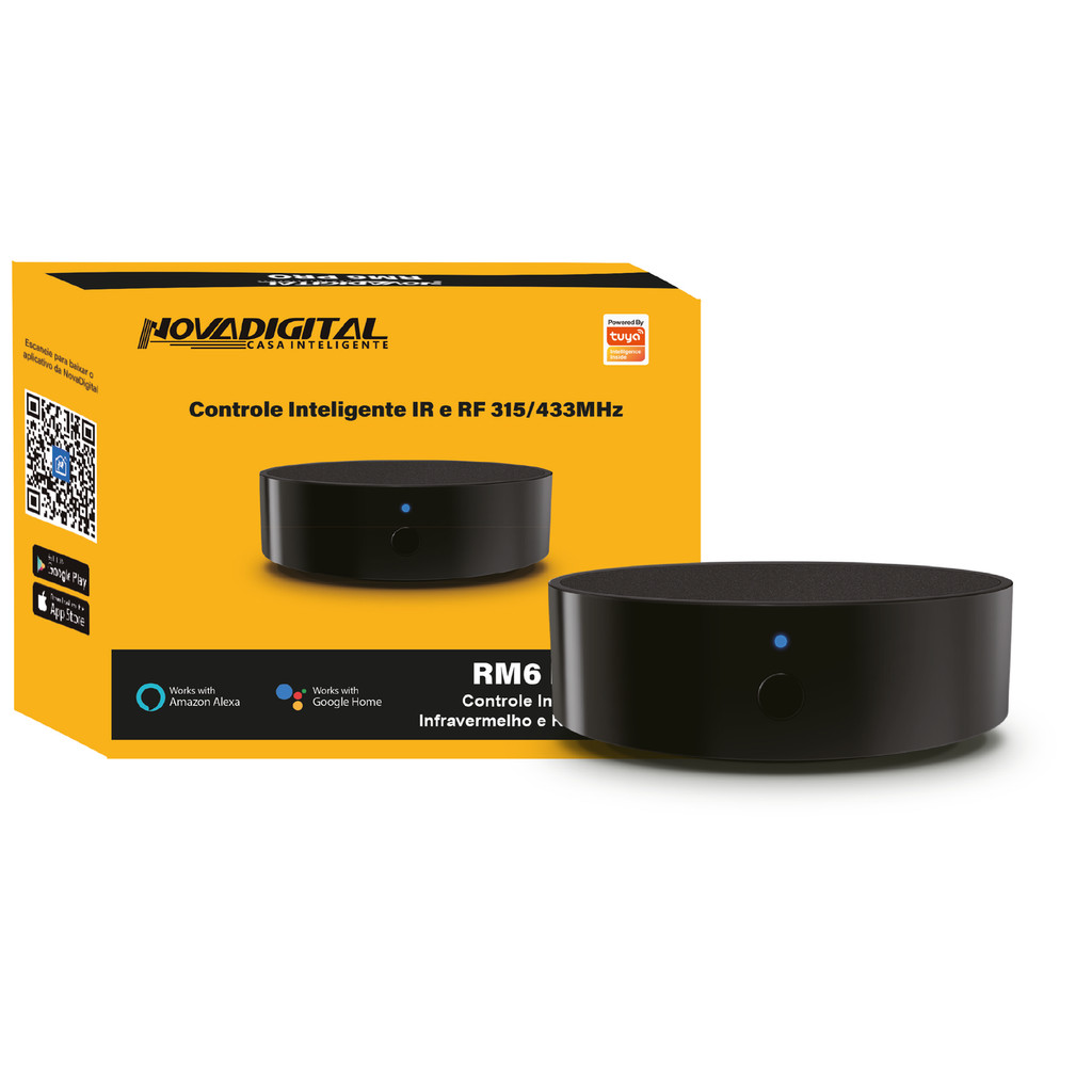Smart Controle Remoto Universal Wifi IR Rf315 RF433mhz Alexa Rm6 Pro