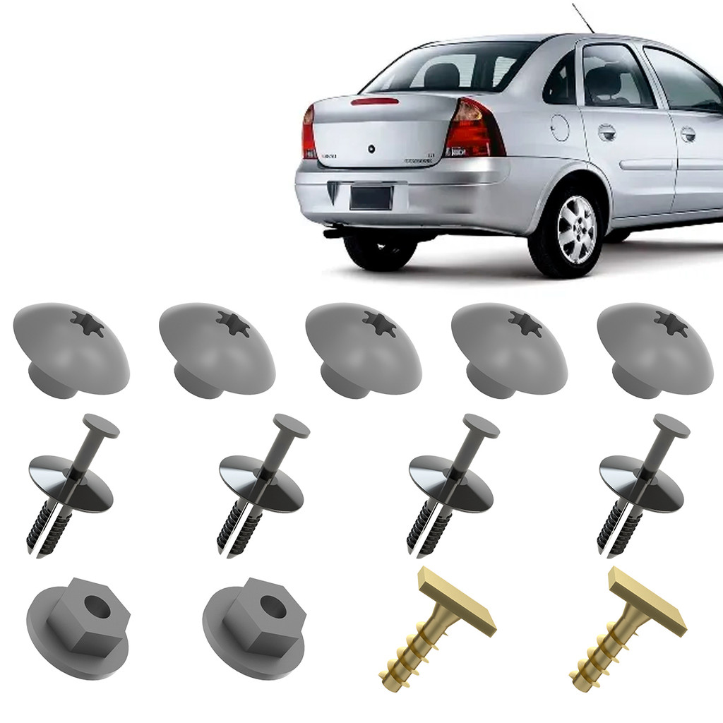 Kit Grampo Presilha 13 Peças Parachoque Traseiro Corsa 02 03 04 05 06 07 2008 2009 2010 2011 2012 em Oferta na Shopee