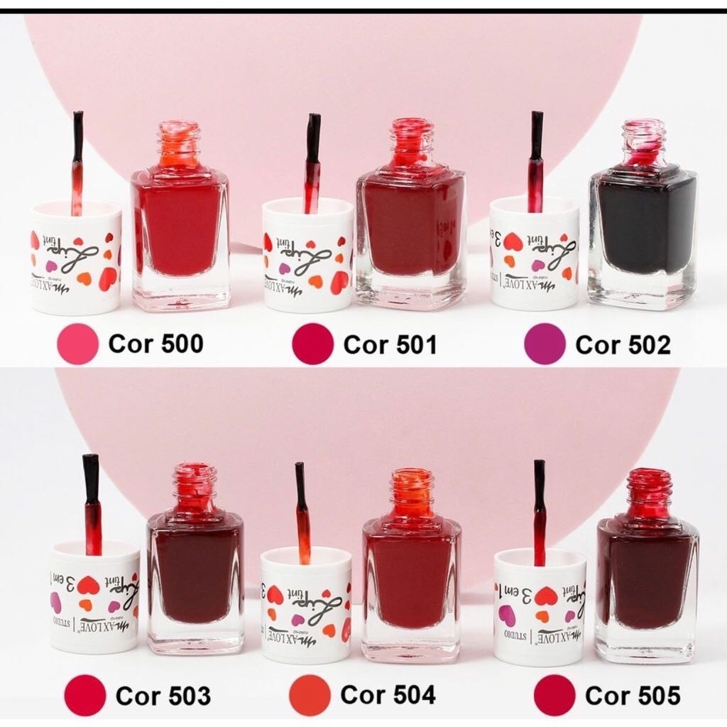 Lip Tint 3 em 1 Max Love 9ml rosa mosqueta/ácido hialuronico/D-pantenol
