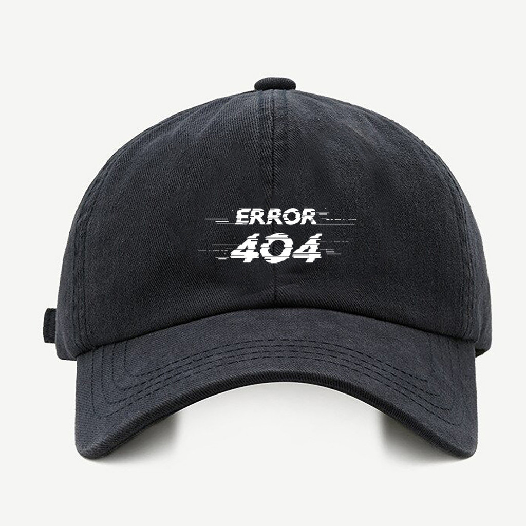 Bone baseball masculino preto Error 404 Com regualgem cores bege e branco
