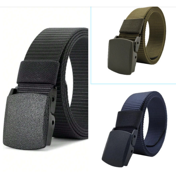 Kit 03un Cinto Masculino Tecido Nylon Não Magnético Hl-71