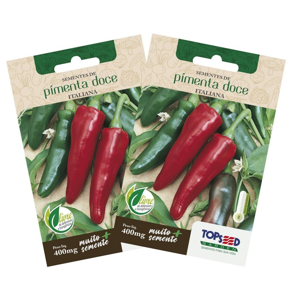 2X Sementes de Pimenta Doce Italiana TOPSEED em Oferta na Shopee