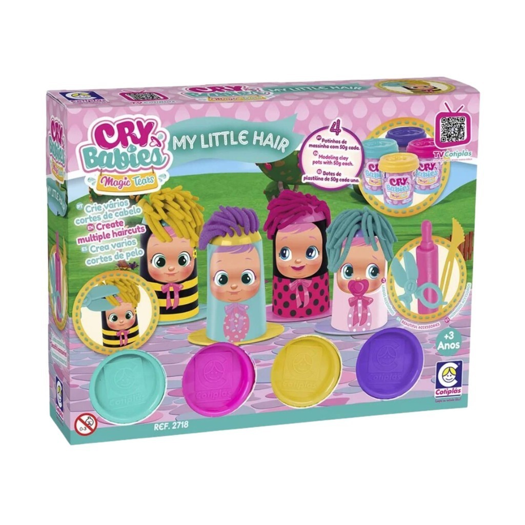 Brinquedo Infantil Massinha My Little Hair Cry Babies Cotiplás - 2718 - Mom & Baby