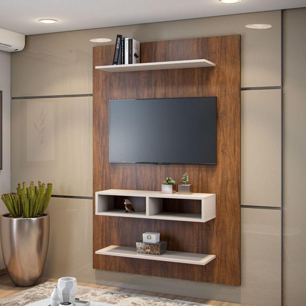Painel Para Tv Até 43 Polegadas Byte Imbuia Off White Viero Imbuia Com Off White - Home & Living