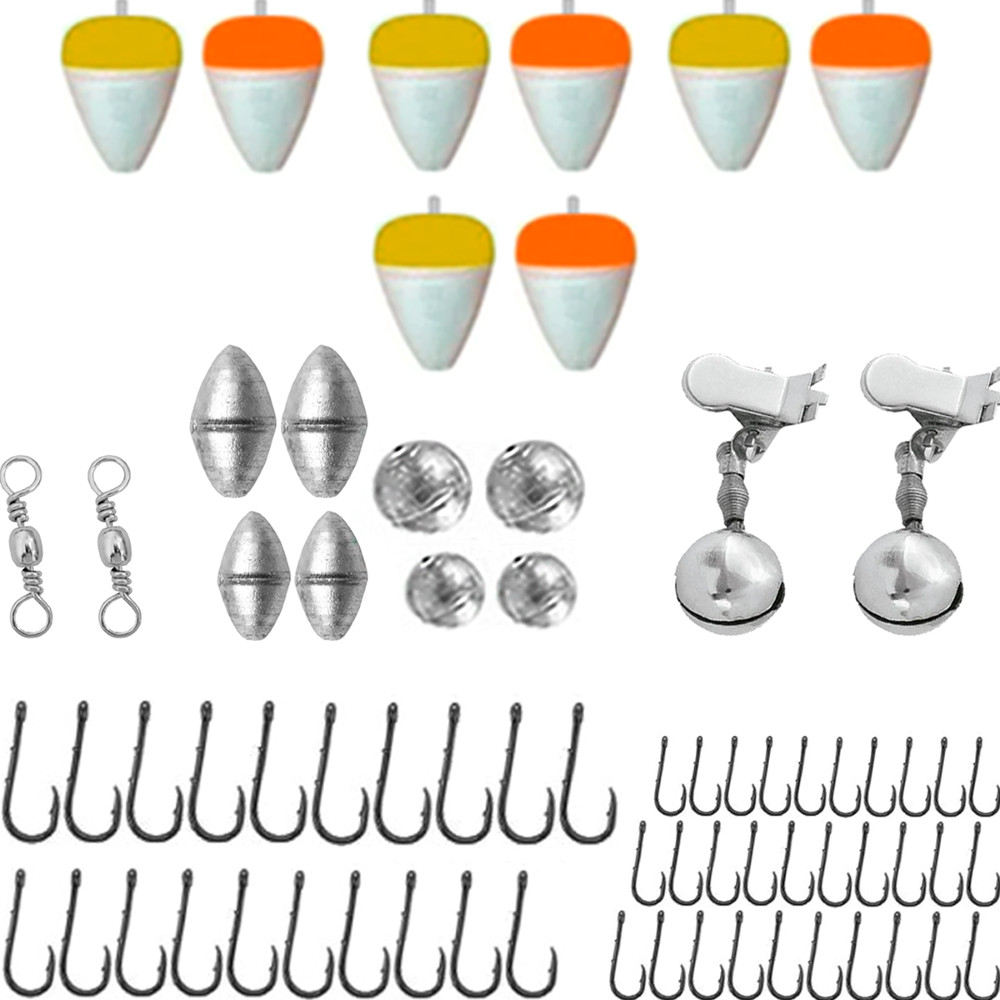 Kit Pesca Completo Anzol Boia Chumbada Sino Sinete Girador em Oferta na Shopee