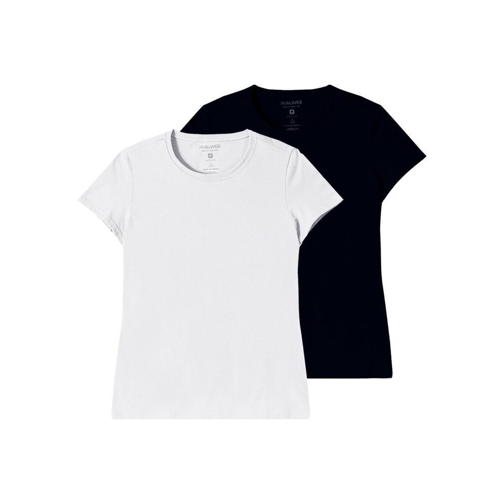 Kit com 2 Camisetas Feminina Malwee 1000004499 Colorido em Oferta na Shopee