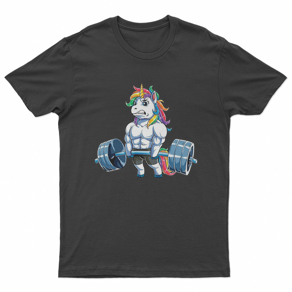 Camisa Academia Unicornio Camiseta Streetwear Algodão Confortável Estilo Moda Unissex Envio imediato