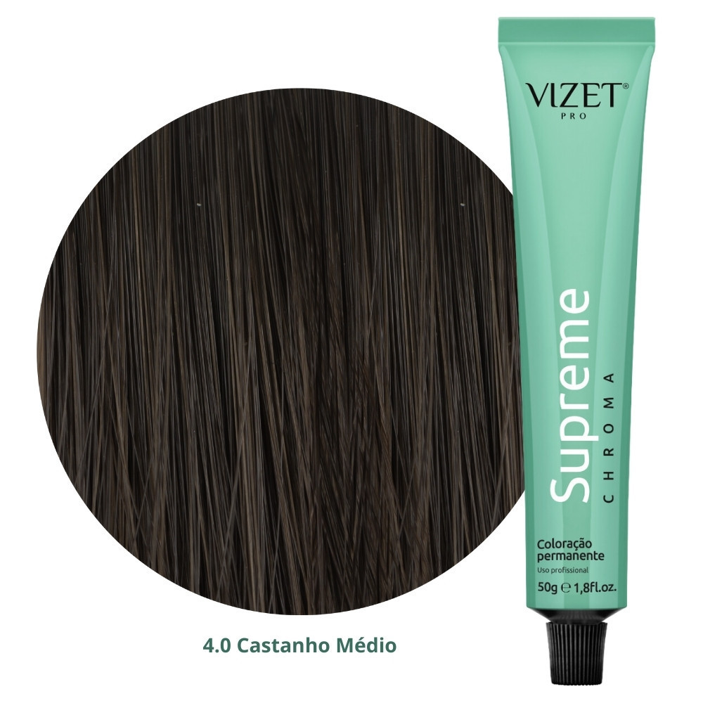 Coloração Supreme Chroma 4.0 Castanho Médio 50gr Vizet