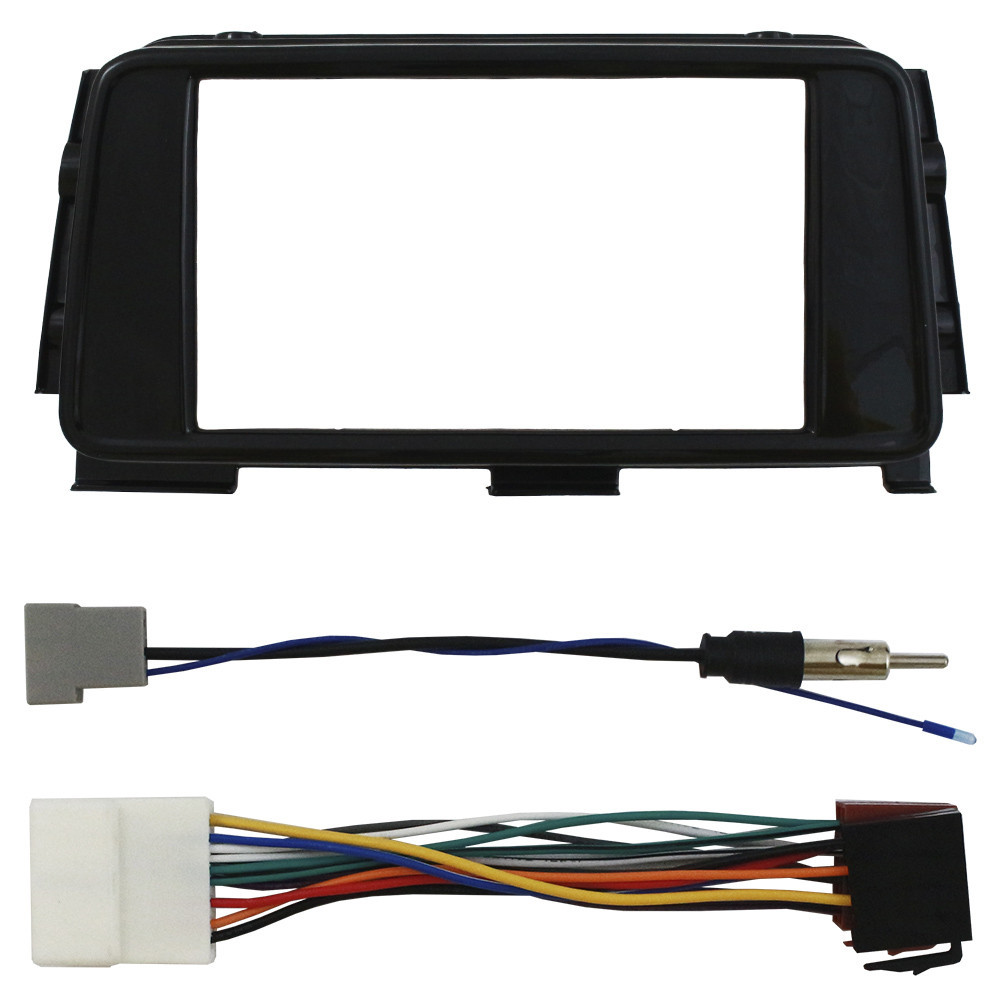 Kit Moldura Painel 7 Pol Kicks 2016 2017 2018 2019 2020 2 Din Black Piano Chicote Som Plug Antena em Oferta na Shopee