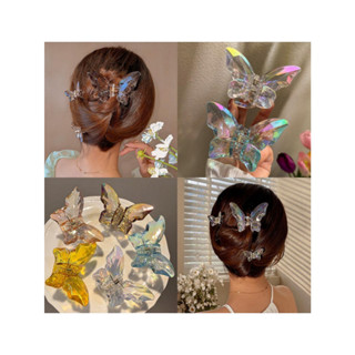 KIT 3,6,9 PÇS Cristal Transparente Borboleta E FLOR Acessórios Grampos De Cabelo Garra Acrílico Ferramentas De Estilo em Oferta na Shopee