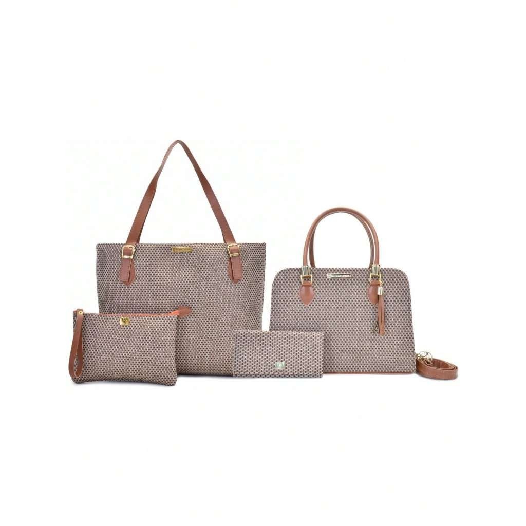 Bolsa Feminina Sacola Grande Shopper Executiva + Bolsa Tote Ombro E Transversal +Necessaire+Carteira